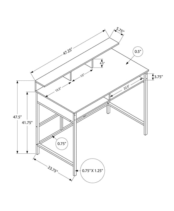 Computer Desk For Home Office, Standing, Storage Shelves, Laptop, Contemporary & Modern