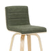 Vienna - 39.5" Swivel Bar Height Square Back Wood Bar Stool With Faux Leather Seat