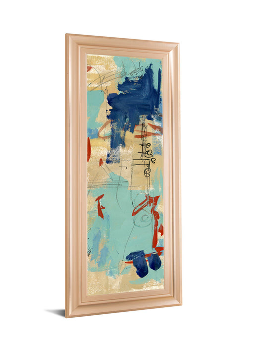 Composition 4a By Melissa Wang - Framed Print Wall Art - Blue