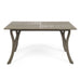 Transitional Acacia Wood Dining Table With Slat Panel Top - Gray