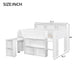 Loft Bed With Built-In Desk, LED Lighting, And Multiple Storage Shelves