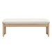 Footstool With Soft Cushion For Living Room - Beige / Natural