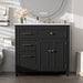 Bathroom Vanity With Sink, 1 Tip Out Drawer, 3 Side Drawers, Adjustable Shelf