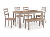 Harperfeld - Dining Room Table Set (Set of 6) - Natural / Gray