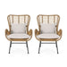 Modern Aesthetic Outdoor Rattan Accent Chair With Metal Legs