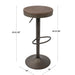 Dakota - Industrial Design Adjustable Barstool (Set of 2)