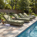 Outdoor Chaise Lounge & Wheels, 5 Position Adjustable Backrest