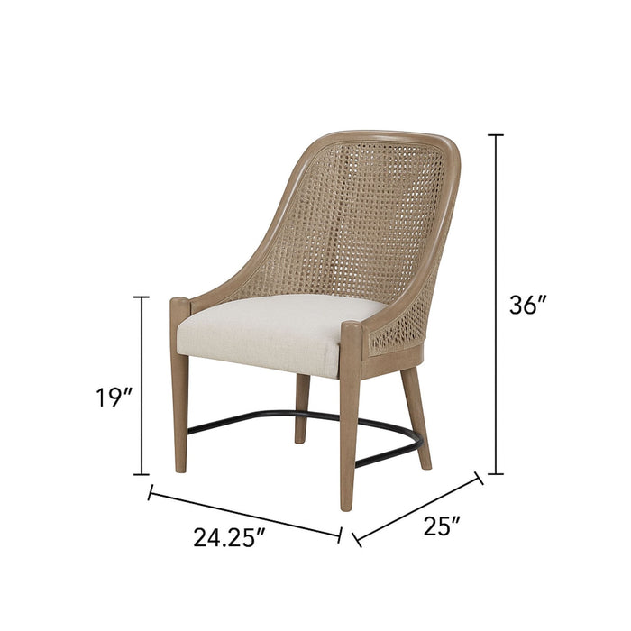 Cane Backed Host Chair Colored (Set of 2) - Sand - Thumbnail 4