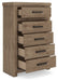Oliandon - Five Drawer Chest - Light Brown