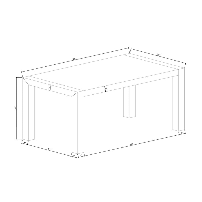 Dining Table And 4 Padded Chairs - Black