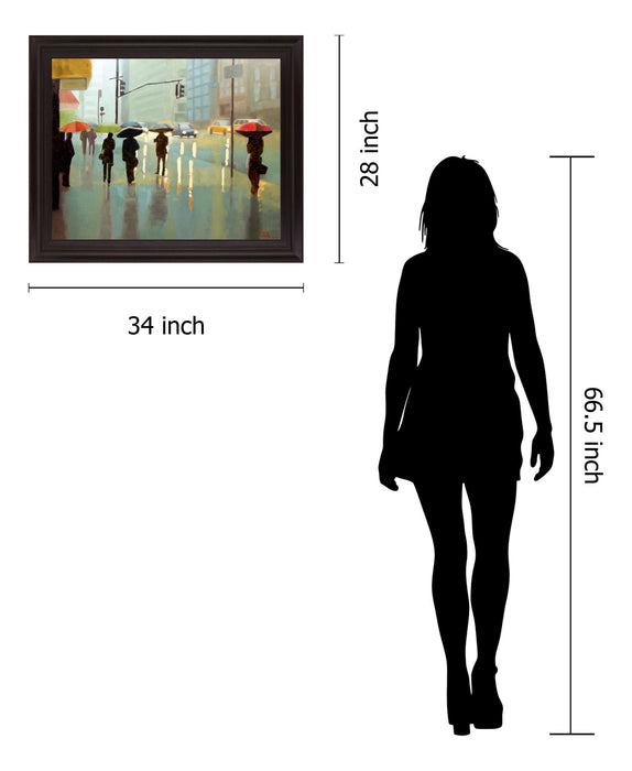 Rainy City Moments - 28" x 34" Framed Wall Art