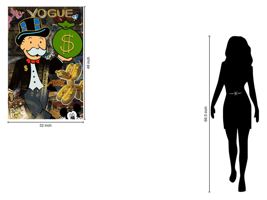 Cartoon Tycoon Mashup - 32" x 48" Framed Wall Art