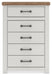 Savonport - Five Drawer Chest - White / Brown