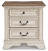 Realyn - Three Drawer Night Stand - White / Brown / Beige