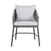 Calica - Outdoor Patio Dining Chair - Black Metal And Gray Rope