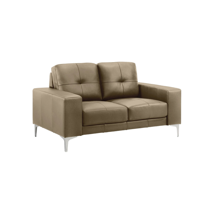Faelin - Leather Loveseat With Tufted Back