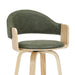 Daxton - Swivel Bar Height Round Back Wood Bar Stool With Faux Leather Seat