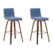 Vienna - Modern Swivel Bar Height Stool - Walnut Finished Wood Frame
