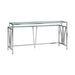 Celina - 72" Rectangle Tempered Glass Console Table - Shiny Nickel