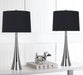 Diana - Contemporary Table Lamp (Set of 2) - Polished Nickel / Black Satin