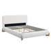 Queen Size Upholstered Bed With Slat Support - White