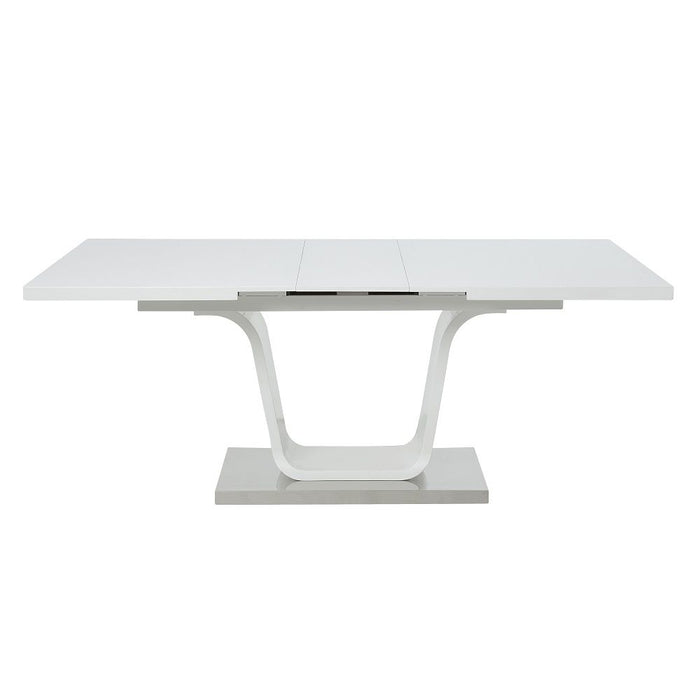Kamaile - Dining Table With Leaf - White High Gloss