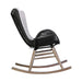 Fanny - Outdoor Patio Rocking Chair - Light Eucalyptus Wood And Charcoal Rope
