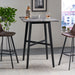 Modern Bar Height Dining Table, Rubberwood Legs And Laminate Table Top, Paladina Marble - Black