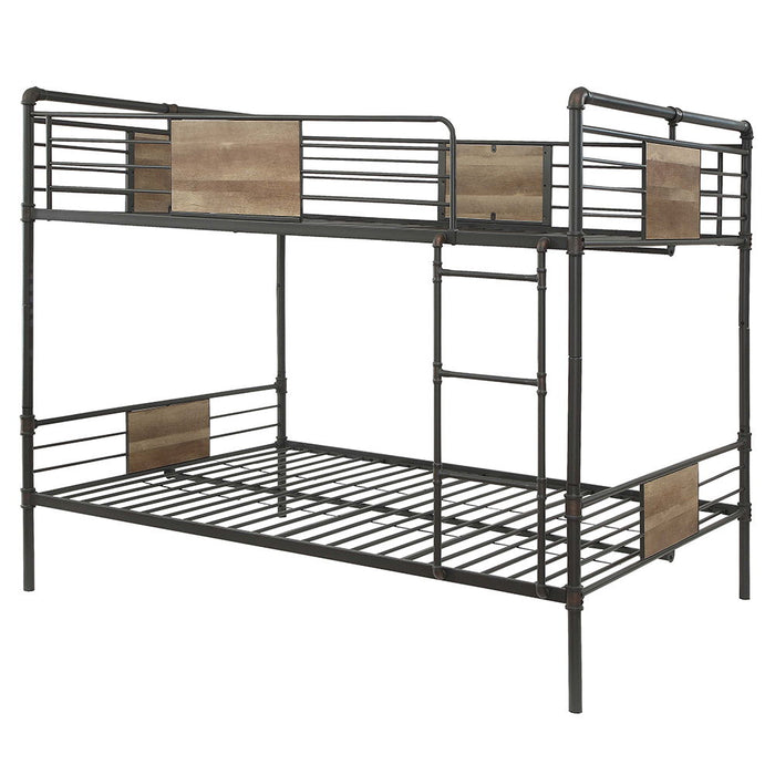 Brantley - Double Queen Bunk Bed - Sandy Black & Dark Bronze Hand-Brushed