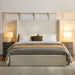 Carmen - California King Size Upholstered Wingback Bed - Ivory