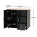 Mobile Kitchen Cart With Storage With 2 Doors, 3 Drawers & Adjustable Shelf - Black / Natural