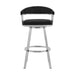 Bronson - Faux Leather And Brushed Stainless Steel Swivel Bar Stool