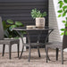 Bistro Table With Iron Frame And Glass Top - Gray