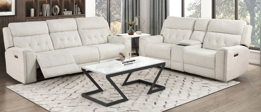 Celeste Collection Power Recliner, Loveseat & Sofa – USB & Wireless Charging, Cup Holders, Adjustable Headrests