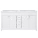 Bathroom Vanity Cabinet Only, 3 Drawers & 4 Doors With Double Layer Shelves - White