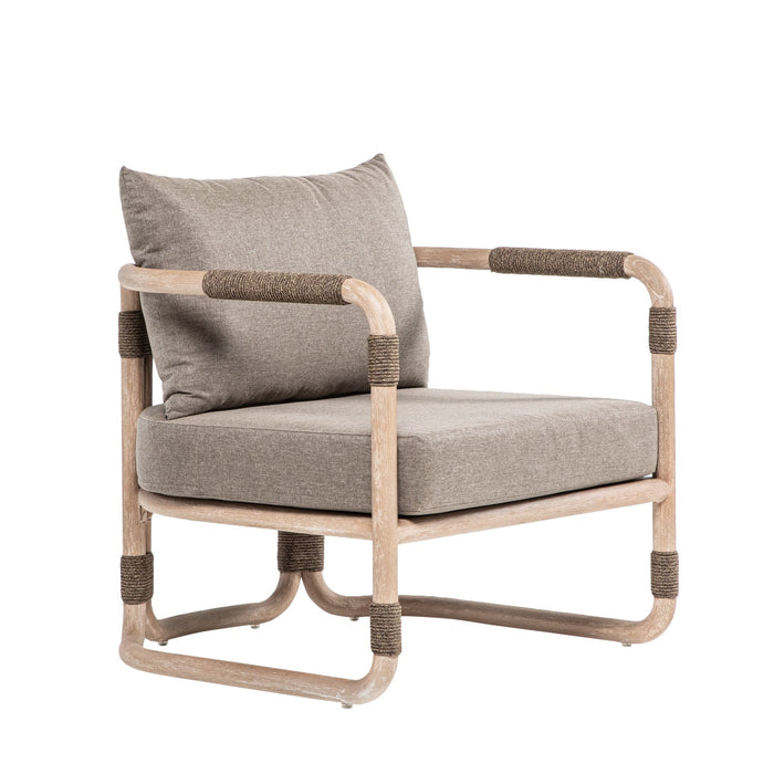 Baja - Outdoor Lounge Chair With Cushion - Brown Eucalyptus / Brown