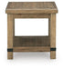 Ridgester - Rectangular End Table - Light Brown