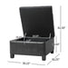 Square Tufted Indoor Ottoman With Lift-Top Storage