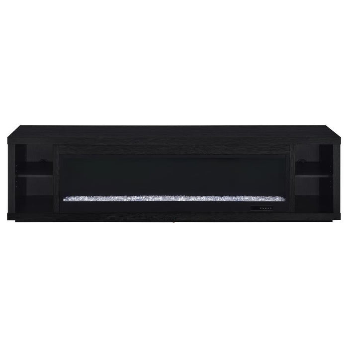Deiter - 79" TV Stand Fireplace Media Console - Black