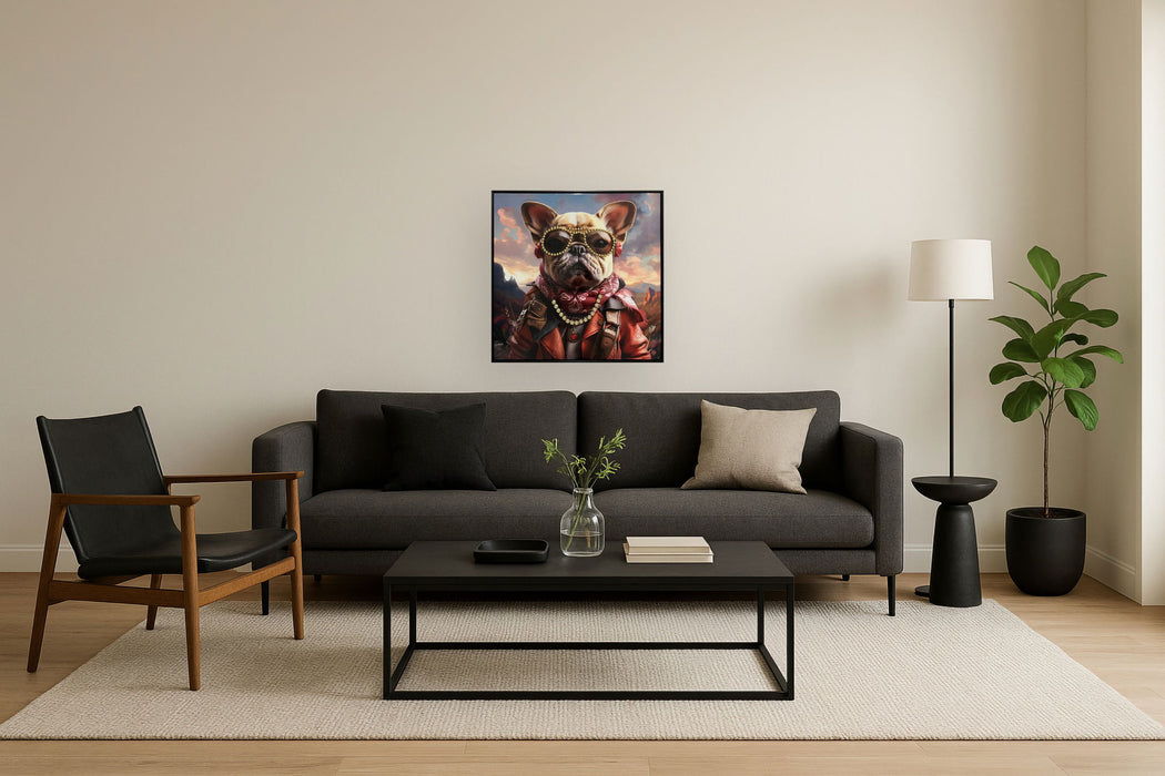 Bejeweled Explorer Pup - 25" x 25" Framed Wall Art