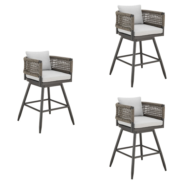 Alegria - Outdoor Patio Swivel Bar Stool Set