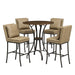 Winslow - 5-Piece Round Walnut Wood Tabletop Pub Table Set With Stools, Seats Up To 4 - Mushroom Brown