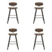 Fox - Bar Height Curved Back Wood Bar Stool With Faux Leather Seat