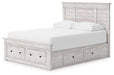 Makidern - Panel Storage Bed With 2 Under Bed Storage Units