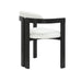 Jazmin - Curved Back Wood Dining Chair With Boucle Fabric Seat Set