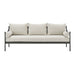 Leni - Outdoor 3 Seat Sofa With Cushions And Powder Coated Aluminum Frame - Moonveil / Warm Gray