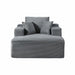Convertible Chaise Lounge Chair With Wide Armrest & Throw Pillows