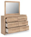 Kinlanni - 4 Pc. - Queen Panel Bed, Dresser, Mirror And Nightstand - Tan