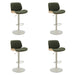 Brock - Adjustable Swivel Curved Back Wood Bar Stool With Faux Leather Seat