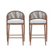 Outdoor 26" Counter Height Metal Frame Counter Stools With Scallop Shaped Backrest & Water Resistant Cushions